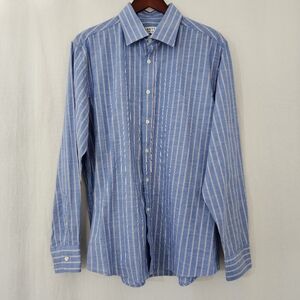 Stantt Essentials Button Down Dress Shirt in Blue White Red Stripes Men’s Size L